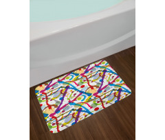 Colorful Splash Bath Mat