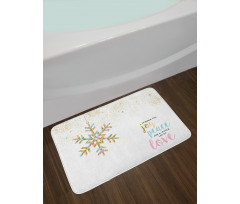 Christmas Snowflake Love Bath Mat