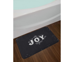 Retro Style Ornate Words Bath Mat