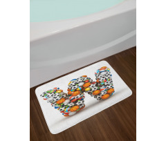 Sports Theme Balls Bath Mat