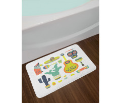 Mexican Motifs Taco Bath Mat