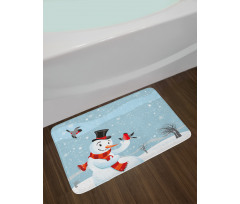 New Year's Eve Birds Bath Mat