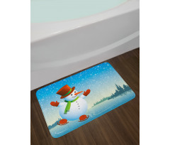 Skating Happy Cartoon Bath Mat