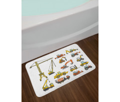 Cartoon Machinery Bath Mat