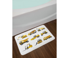 Big Vehicles Art Bath Mat