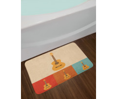 Acoustic Guitars Retro Bath Mat