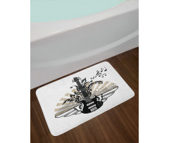 Rock and Roll Pattern Bath Mat