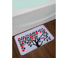 Black Tree Ripe Fruit Art Bath Mat