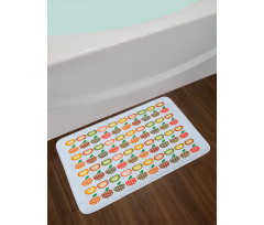 Retro Polka Dots Colorful Bath Mat
