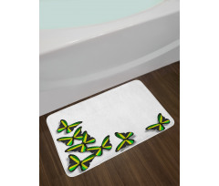 Butterflies with Flag Bath Mat