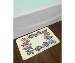 Friendly Robots Toys Bath Mat