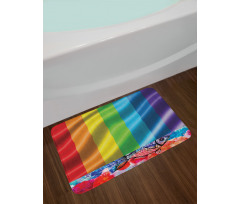 Pride Flag Inspired Design Bath Mat