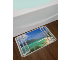 Tropic Scene in Window Bath Mat