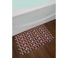 Abstract Fluffy Monsters Bath Mat