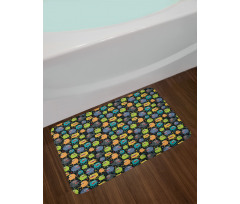 Cartoon Style Beings Bath Mat