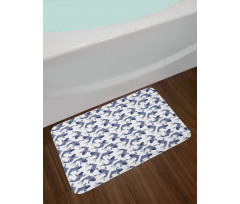 Japanese Carp Sketch Bath Mat