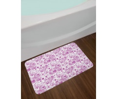 Ornate Floral Curly Leaf Bath Mat