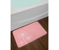 Sketch Style Flowers Bath Mat