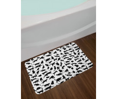 Silhouettes in Black Bath Mat