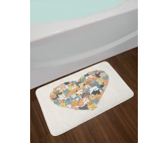 Heart Shaped Frame Bath Mat