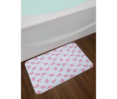 Romantic Pink Kittens Bath Mat