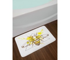 Color Splashed Bee Bath Mat