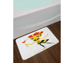 Cartoon Style Bee Bath Mat