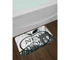 Cityscape Big Apple Motif Bath Mat