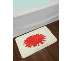 Retro Single Flower Bath Mat