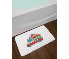 Ice Cream Cartoon Style Bath Mat