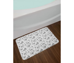 Doodle Alpaca Design Bath Mat