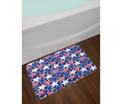 Patriotic American Star Bath Mat