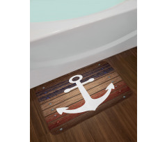 Boat Theme Anchor Motif Bath Mat