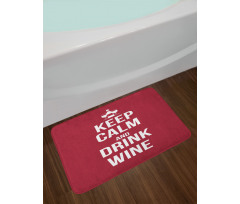 Drink Wine Slogan Bath Mat