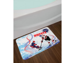 Players on Skating Rink Bath Mat