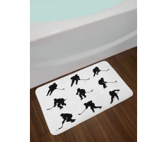 Black Player Silhouettes Bath Mat