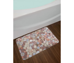 Euros and Cent Coins Bath Mat