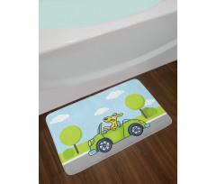 Puppy on the Road Bath Mat