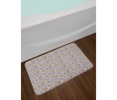 Memphis 90s 3D Shapes Bath Mat