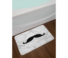 Mustache Motif Retro Bath Mat