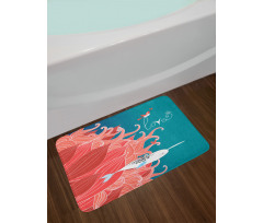 Arctic Whale and Bird Bath Mat