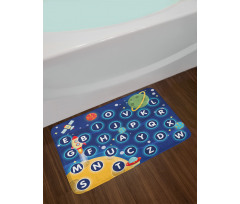 Space Letters Bath Mat