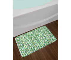 Colorful Pins on Green Bath Mat