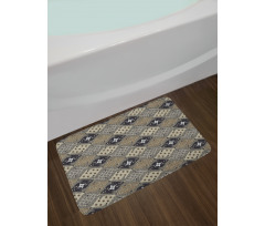 Old Fashioned Batik Pattern Bath Mat