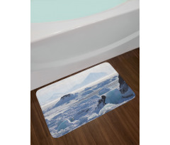 Arctic Winter Ice Lake Bath Mat