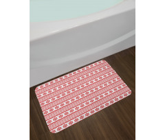 Winter Snowflakes Stripes Bath Mat