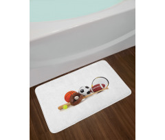 Assorted Sports Equipment Bath Mat