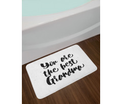 Black and White Words Bath Mat