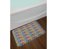 Colorful Frame Animals Bath Mat