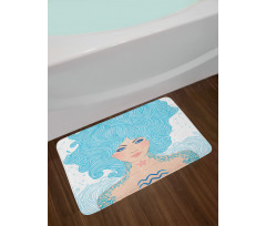 Blue Woman Bath Mat